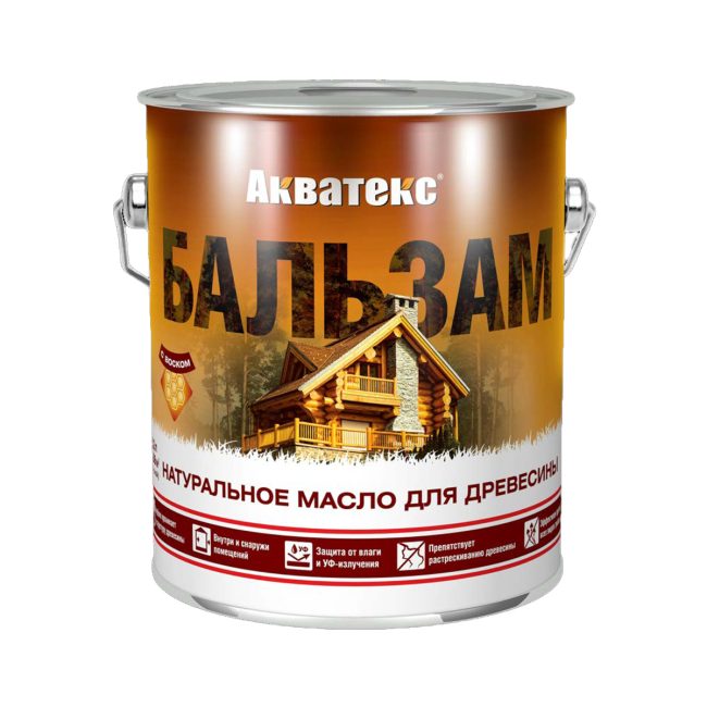 Натуральное масло для дерева Акватекс Бальзам, матовое, 2,2 л, тик