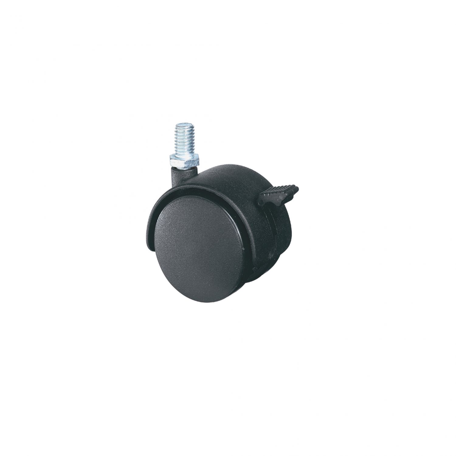 ЦБ053600 Опора колесная d50 мм штырь 10 мм со стопором (черный)