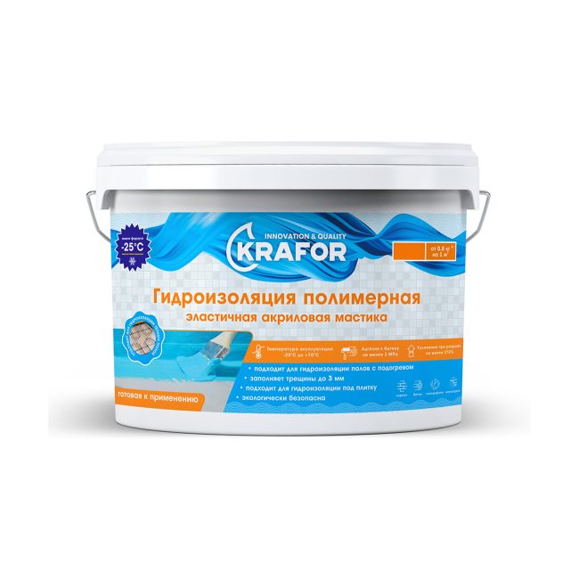 Гидроизоляция эластичная полимерная Krafor, 5 кг