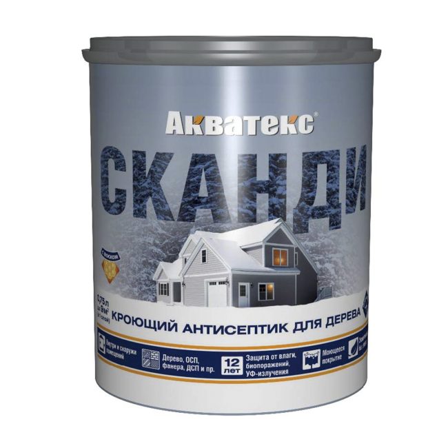 Антисептик для дерева Акватекс Сканди 65102, кроющий, полуматовый, 0,75 л, карамель 202903