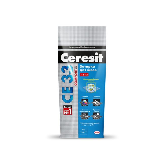 Затирка Ceresit CE 33 Comfort №16, графит, 2 кг