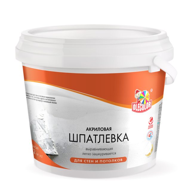 Шпатлевка акриловая для стен и потолков OLECOLOR 1,8кг