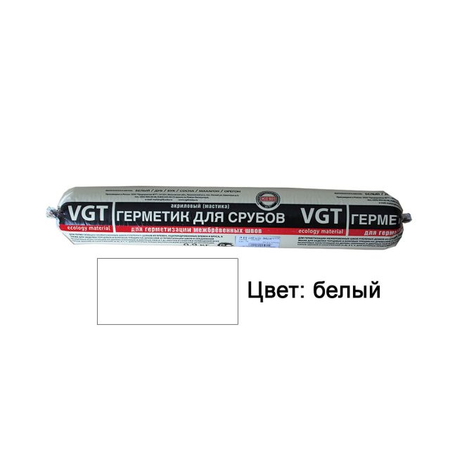 Акриловый герметик для срубов VGT, 0,9 кг, белый